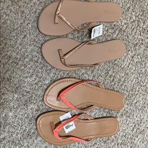 Two pairs of Charlotte Russe flip flops